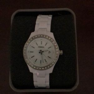 White fossil watch